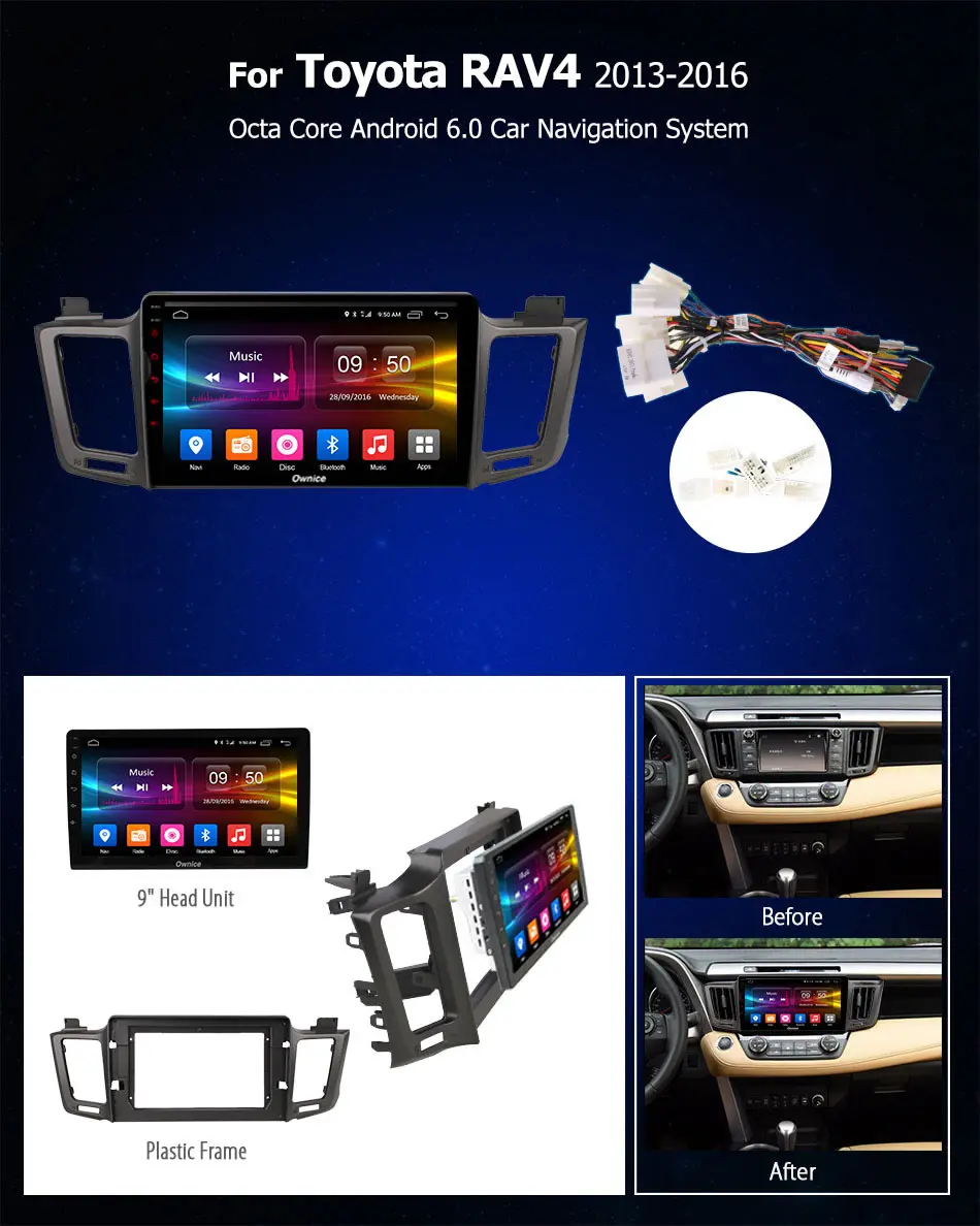 Top Ownice K1 K2 K3 Android 9.0 10.1 Inch Car Multimedia DVD Player For toyota RAV4 2013 ~ 2016 Octa Core GPS Navigation 4G LTE 1