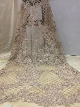 

Popular French net lace fabric fashion net lace apparel cloth for sewing party dress PDN67(5yards/lot)