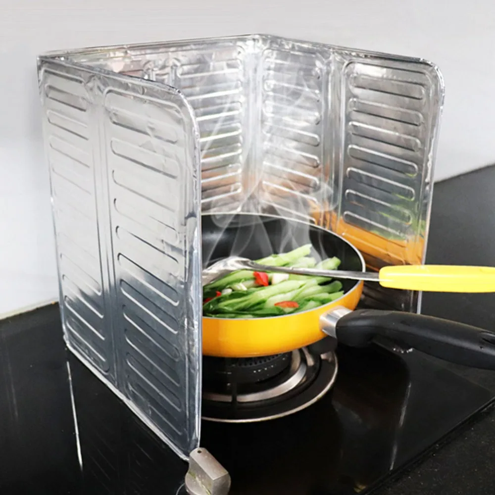 

Practical Splatter Screens Home Kitchen Stove Foil Plate Prevent Oil Splash Cooking Baffle Easy Clean Kitchen Accessories