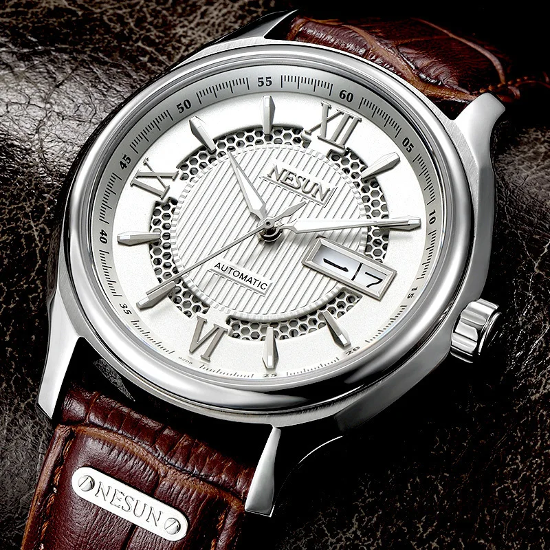 

Switzerland Nesun Japan NH36A Automatic Movement Watch Men Luxury Brand Men's Watches Sapphire Genuine Leather N9205-3