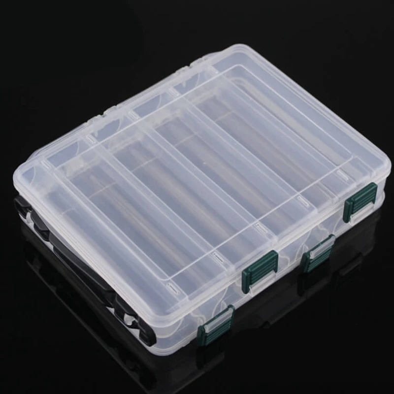 

Plastic Carp Fishing Lure Box Double Side 10 Slot Fly Fishing Tackle Box Case Perfect for fly saltwater freshwater Fishing