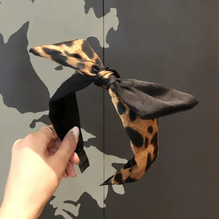 

Printing Leopard Cross Headband For Women Turban Hairbands Knotted Hair Band Hair Accessories Color Blocking Bow Headwear