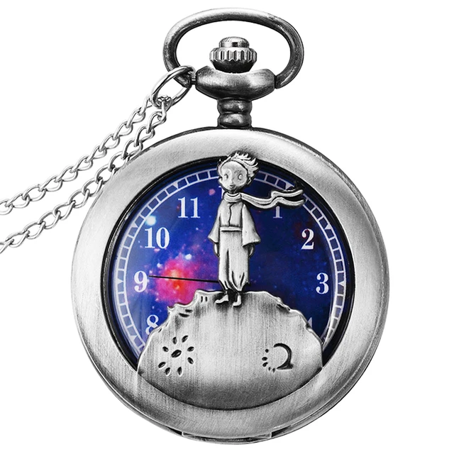Vintage Little Prince Hollow Quartz Pocket Watch Necklace Bronze Chain Pendants Vintage Little Prince Hollow Quartz Pocket Watch Necklace Bronze Chain Pendants