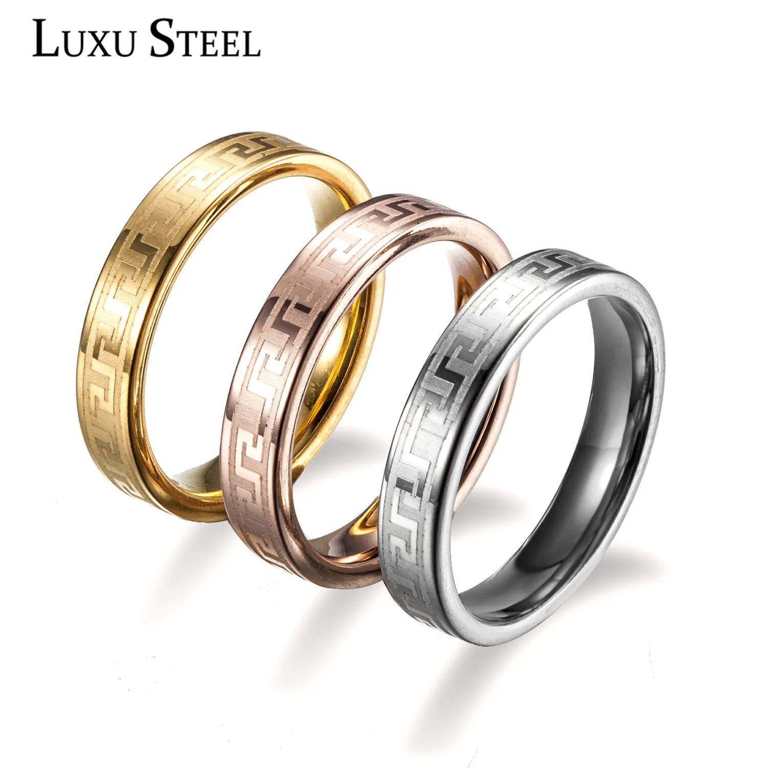 LUXU STEEL обручальные кольца аксессуары 3 шт./компл. из нержавеющей стали|classic ring|men ring