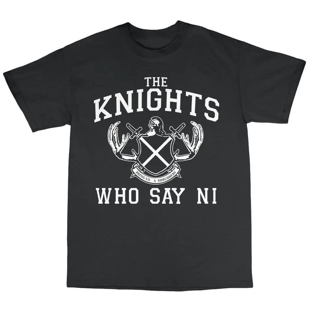 Модные Для мужчин футболка Рыцари которые говорят Ni Футболка 100% хлопок Монти Пайтон и Святой Грааль 100% хлопок короткий рукав