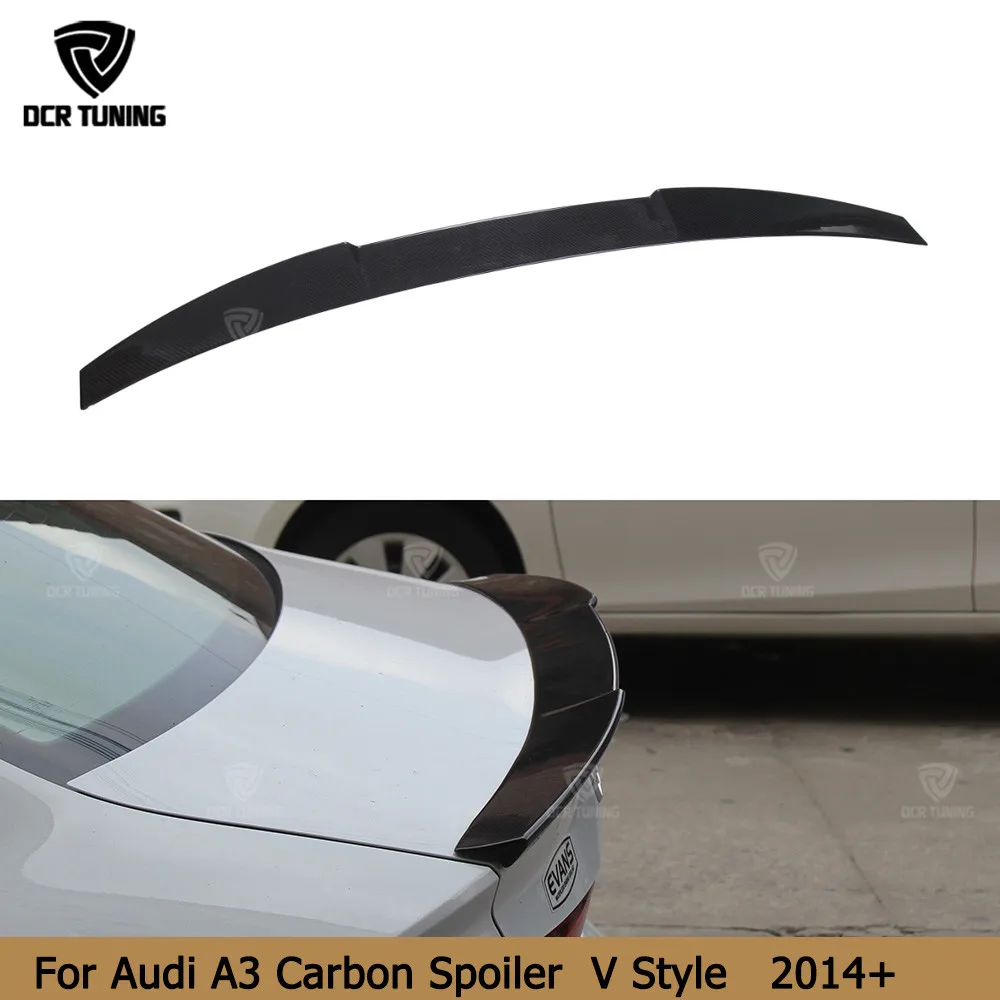 

For Audi A3 Spoiler 2014 2015 2016 - UP for A3 8V Carbon Spoiler Rear Trunk Boot Spoiler for a3 8v carbon fiber car styling