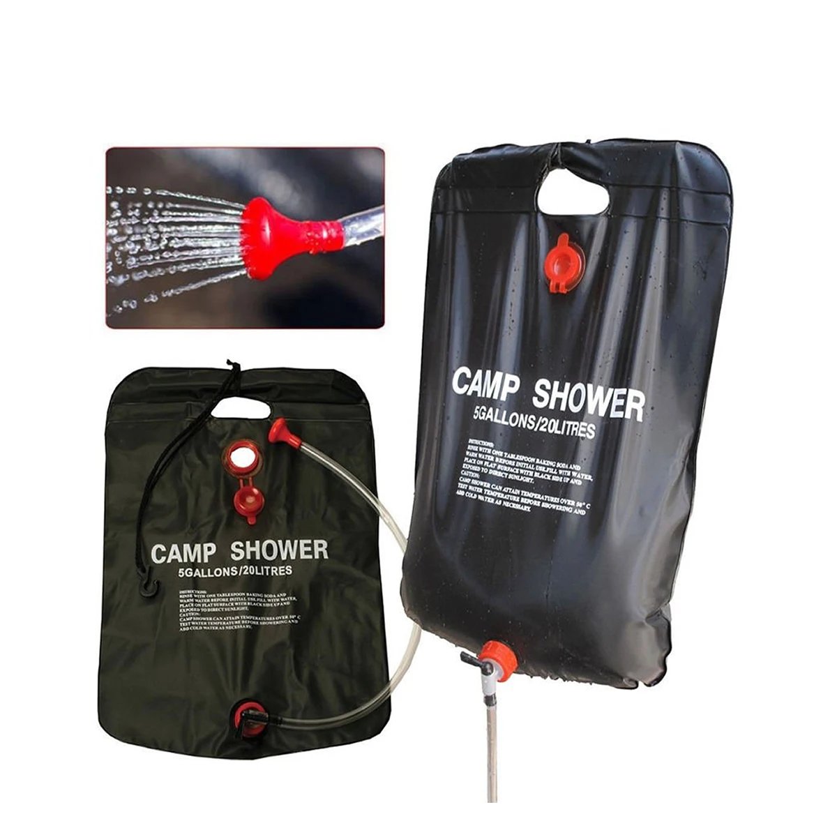 

2pcs Solar Shower Bags 20L Outdoor Swimming Bath Bag Camping Water Sun Compact Heated Bags Scrubbing Water Bag Pool Accessories