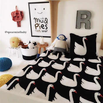 

Knitted Baby Blanket Baby Swaddle Wrap Rabbit Swan Soft Baby Blankets Newborn Baby Bedding Sofa Crib Stroller Throw Blanket
