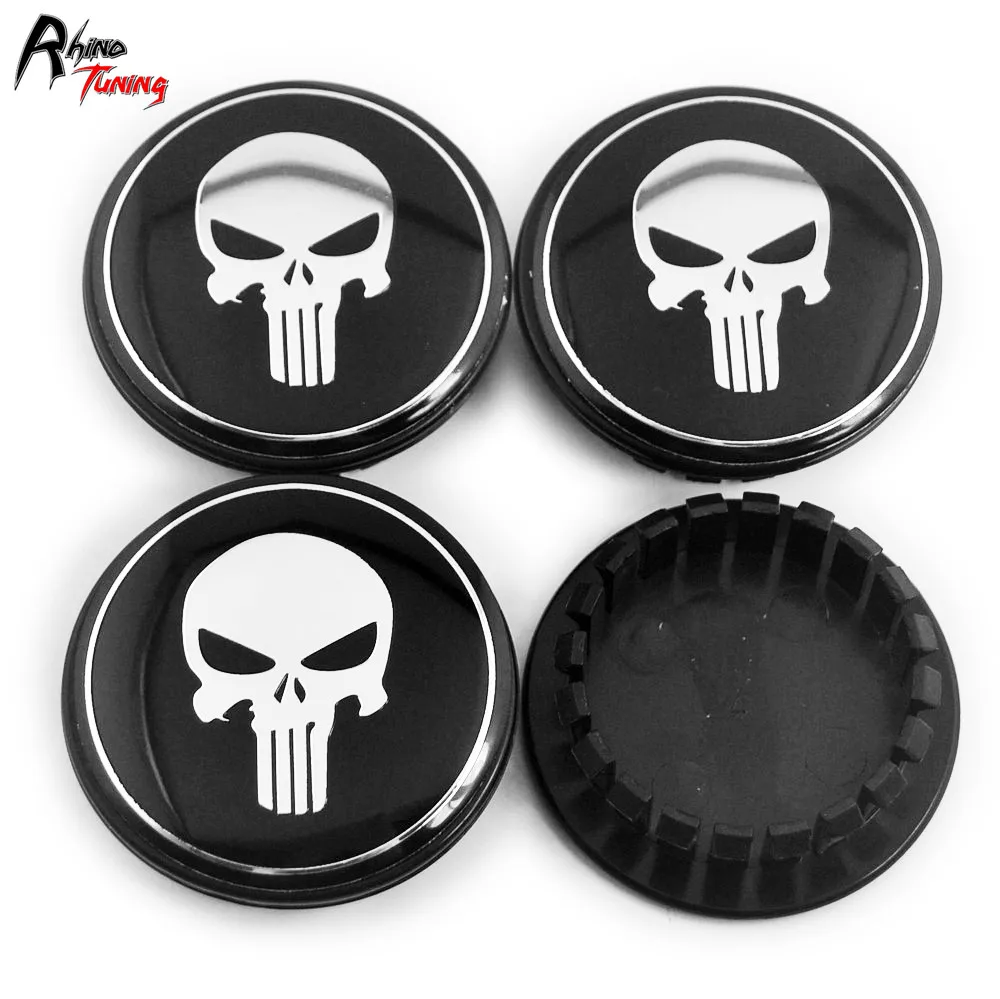 4pcs 59mm 46mm Rim Center Cap for Wheels The Punisher Emblem For Impala HHR Torrent Auto Wheel