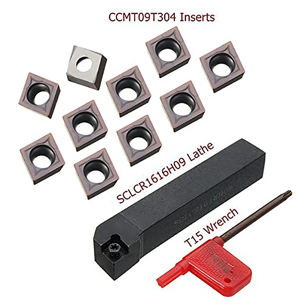 SCLCR1616H09 Lathe Turning Tool 10pcs CCMT09T304 VP15TF CCMT32.51 Carbide insert