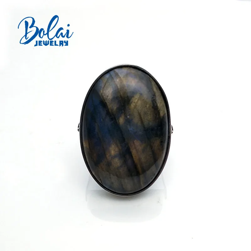 Bolaijewelry, серебро 925 пробы, натуральный лабрадорит, Овальный драгоценный камень, хорошее ювелирное изделие, драгоценный камень, роскошные кольца для женщин, Подарок на годовщину