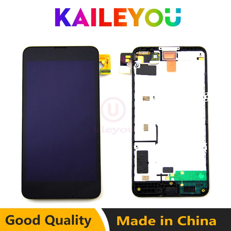 

100% Tested Black For Nokia Lumia 630 635 LCD Display Touch Screen Digitizer Assembly Bezel Frame lumia 635 lcd Free Shipping