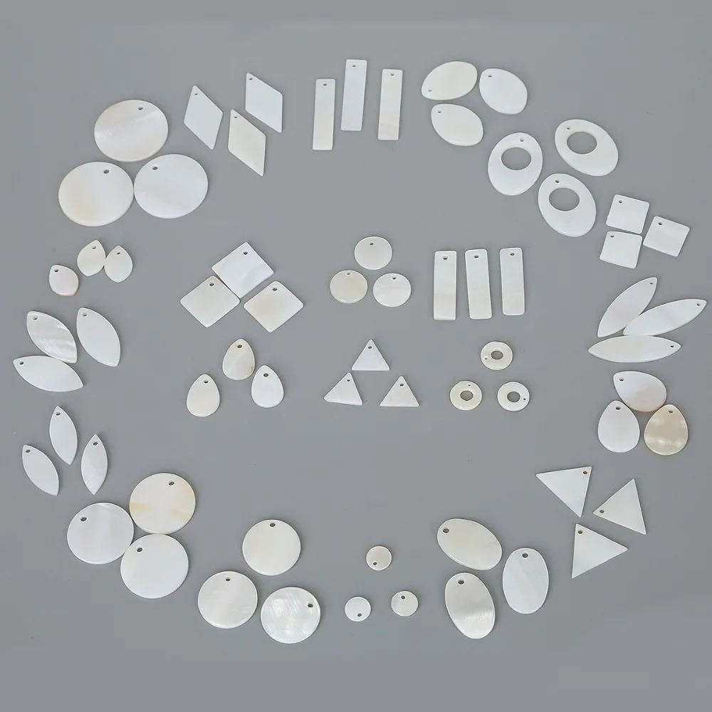 

Natural Round Shell Stone Different Size Hole 1.2/1.5mm 10-20pcs Pendants Charms For DIY Jewelry Earring Making Findings