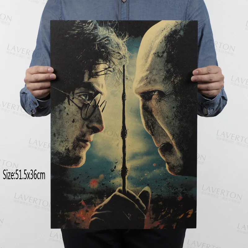 

Movie Harri Potter Hot Kraft Paper Poster Toy Harri Potter Cosplay Party Show Home Office Retro Decor Figure Gift Jouet