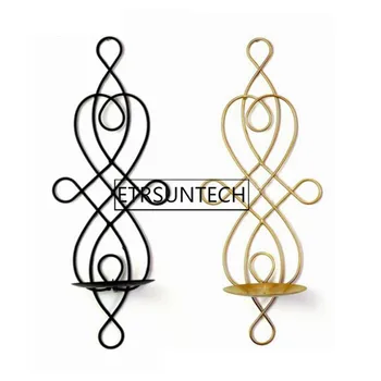 

30pcs Metal Iron Candlestick Hanging Wall Sconce Meticulous Candle Holder Home Decor Ornaments