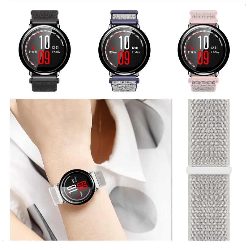 Спортивный нейлоновый ремешок для Xiaomi Amazfit ремешок Bip браслет huawei часы GT Honor Magic Huami Amazfit rhythm Stratos 2 band часы