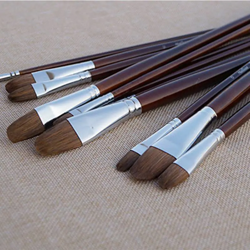 6pcs Fine Weasel Hair Paint Brush Water Color Oil Paint Brushes Acrylic Drawing Brush Art Supplies Painting Brushes for Artist