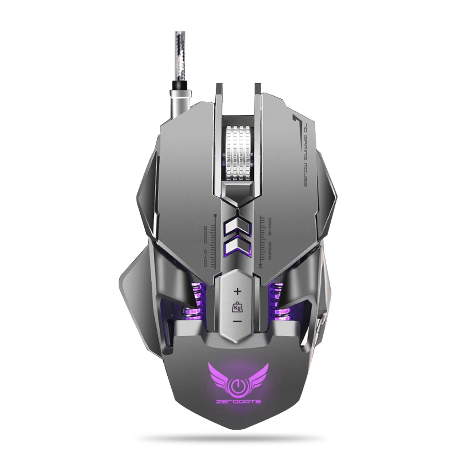 

Rocketek USB Wired Mechanical Mouse for PUBG gaming Mouse 12-level adjustable DPI Max 32000 DPI 7 keys Backlit game mouse