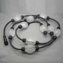 WS2811 адресуемых 3D 35 мм Диаметр полный цвет прозрачный мяч; DC12V; 1.44 Вт; двусторонняя 3 шт. 5050 светодиодов с каждой стороны; 40 шт./String; IP54