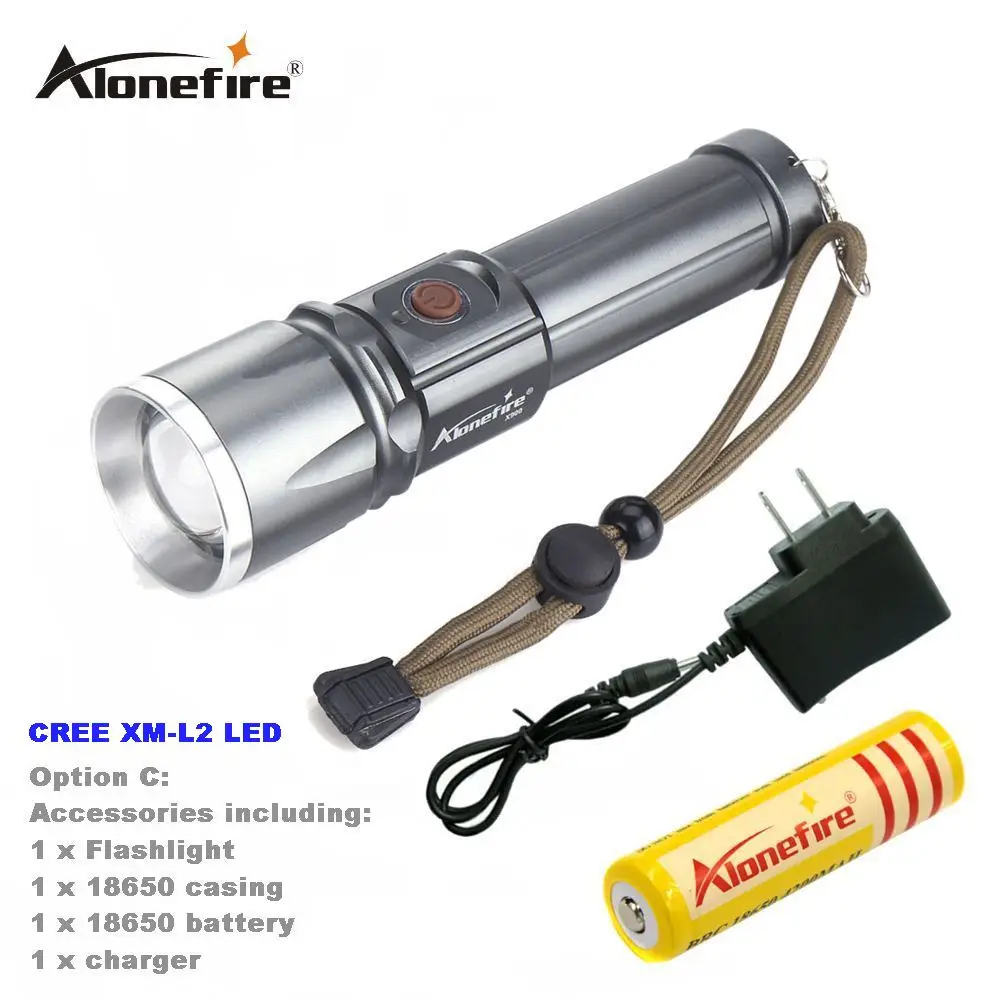 AloneFire X900 CREE XM L2 T6 алюминиевый наружный светодиодный фонарь Zaklamp фонарь для 26650 или 18650 перезаряжаемый аккумулятор - Испускаемый цвет: Option C