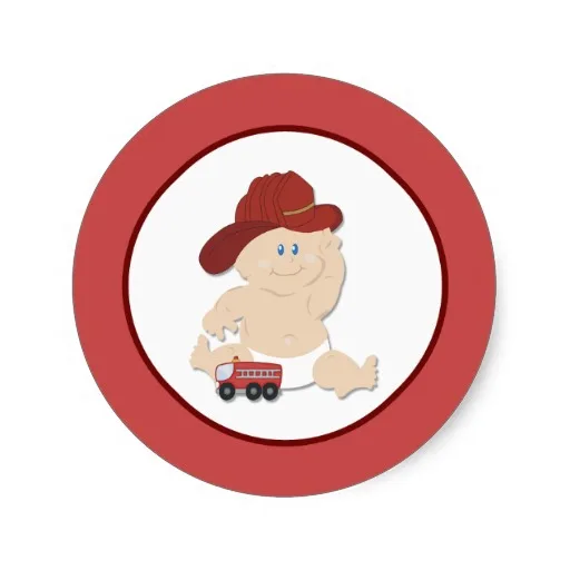 

3.8cm BABY FIRE FIGHTER Envelope Seals Classic Round Sticker