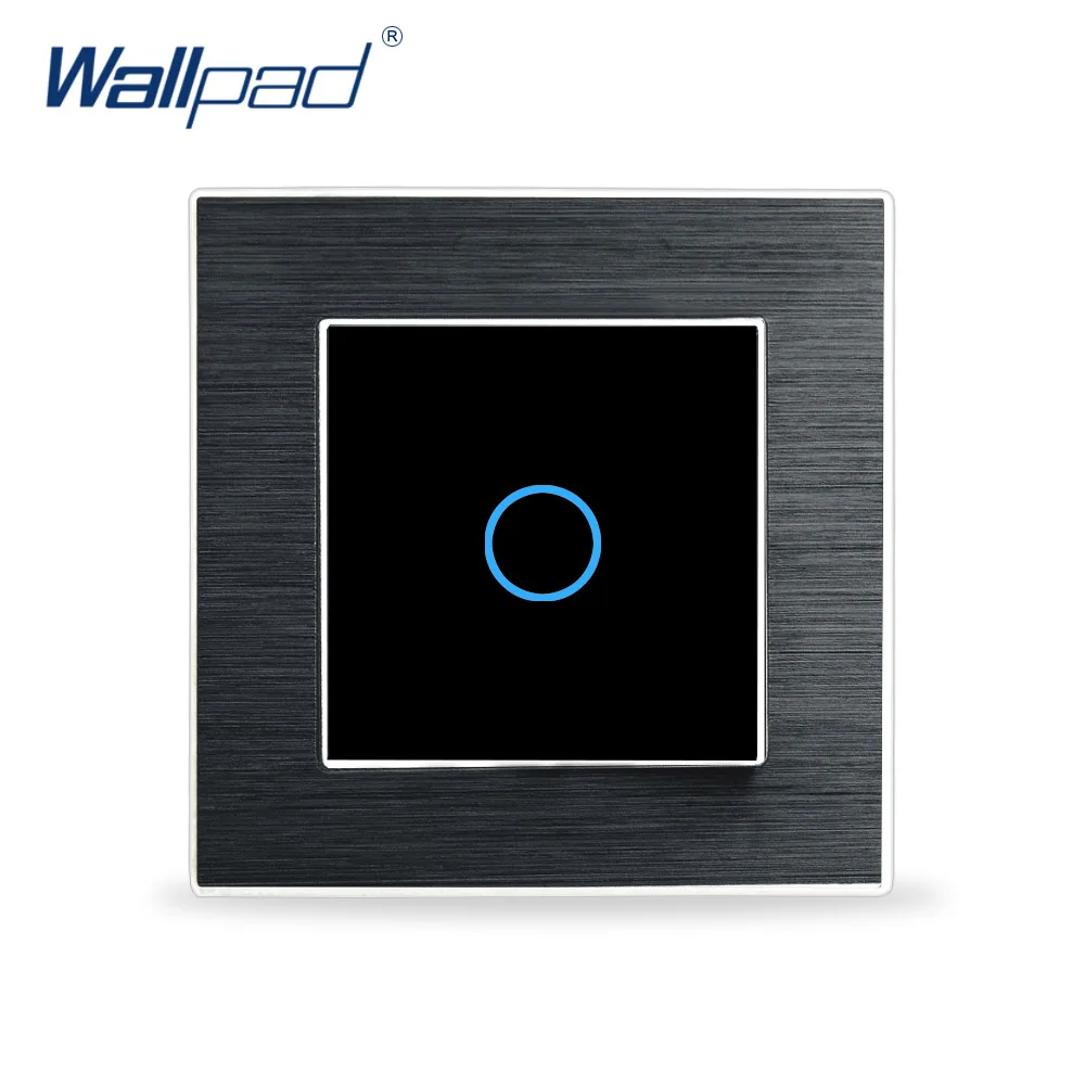 Настенный сенсорный переключатель Wallpad 1 клавиша 2 канала роскошная черная кнопка