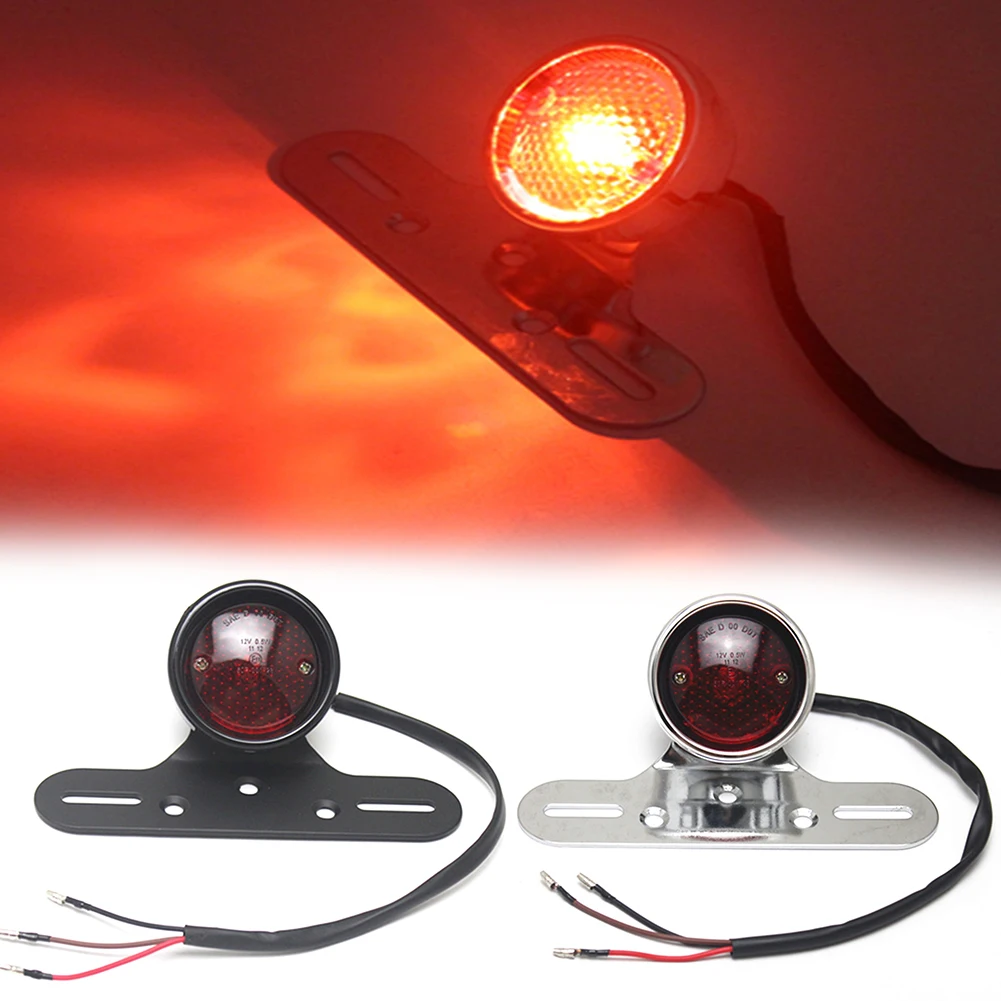 

Motorcycle Tail Rear Light Bulb LED Round Red Brake Light Turn Signal Lamp for Cafe Racer Chopper Bobber Moto Accessories