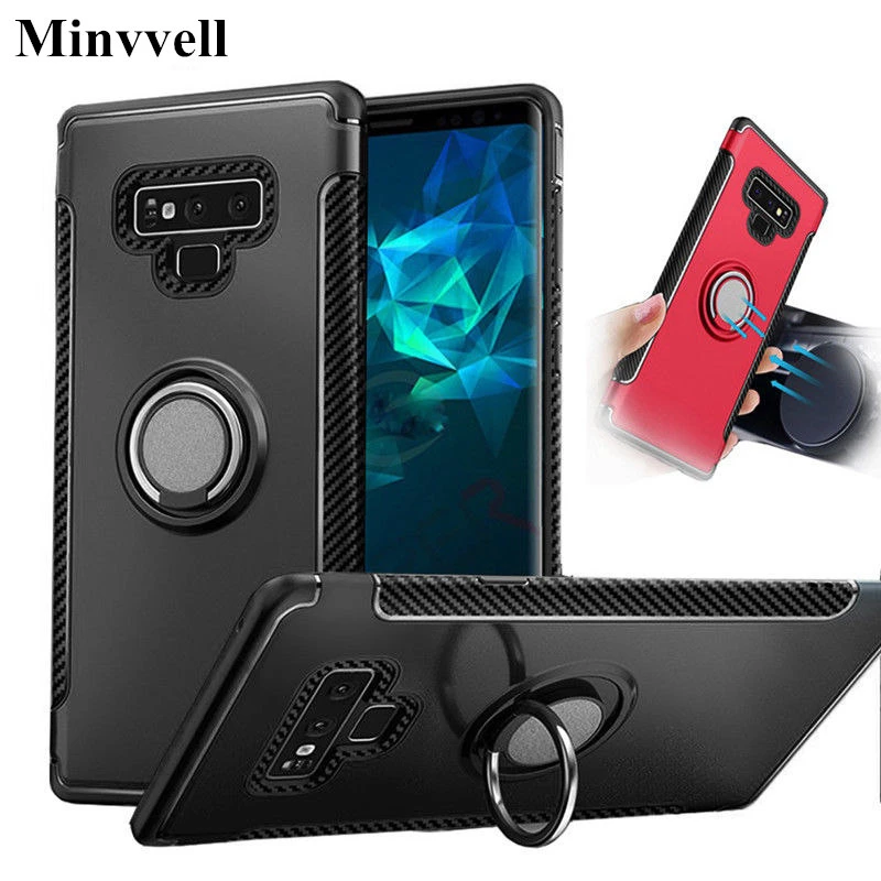Shockproof Armor Case For Samsung Galaxy Note 9 S9 S8 Plus S7 S6 Car Ring Holder Stand Cover For iphone XS MAX X 8 7 6 6S Plus iphone se wallet case
