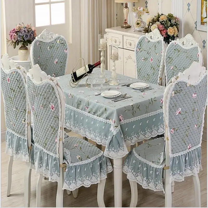 New Lace Elegant Floral Print European type Home Kitchen Tablecloth Set