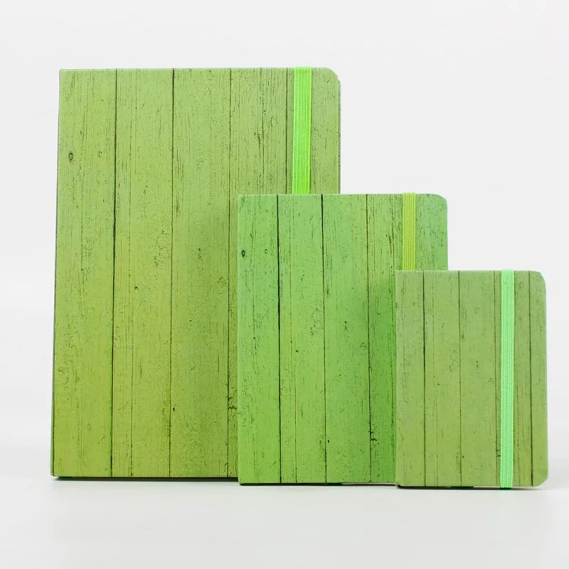 

A7 Green Trees Wood Log Jungle Book Composition Notebook Hard Cover Pocket Binder Dividers Notepad Schetsboek