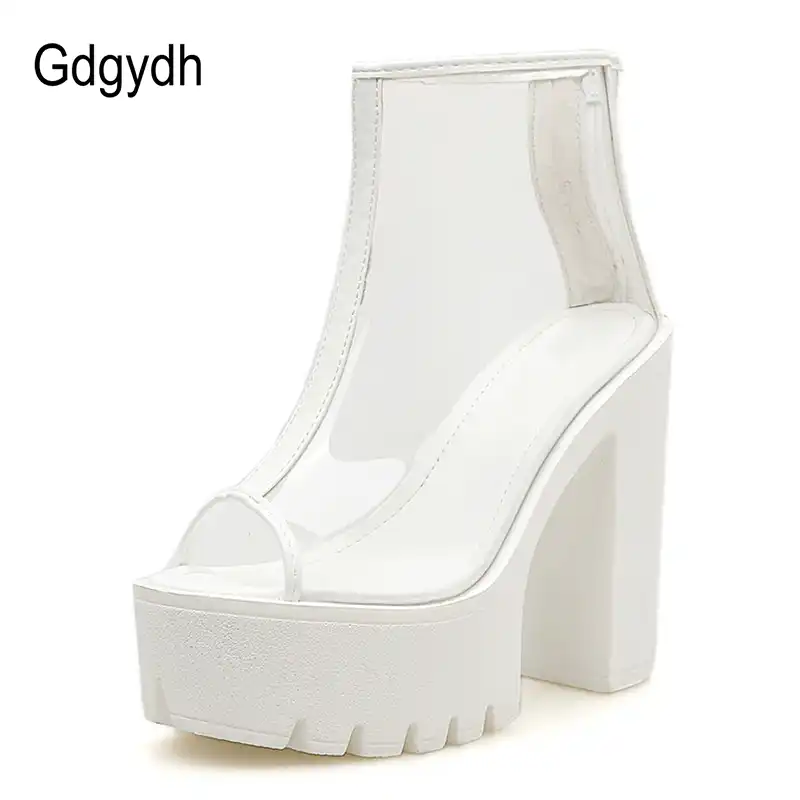 white platform heels closed toe