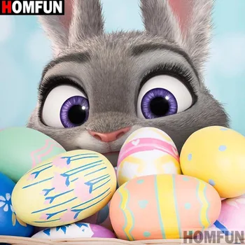 

HOMFUN Full Square/Round Drill 5D DIY Diamond Painting "Cartoon rabbit" 3D Embroidery Cross Stitch 5D Decor Gift A16589