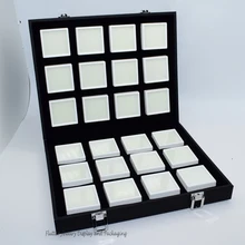 Высококачественный кожзам драгоценный камень сумка для хранения Футляр для бриллиантов чехол портативная дорожная шкатулка для украшений с 24 шт 5*5 см коробочки для камней