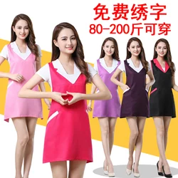 Beauty salon beautician apron custom logo fashion manicure anti-fouling mother and child shop new health work clothes size Beauty salon beautician apron custom logo fashion manicure anti-fouling mother and child shop new health work clothes size