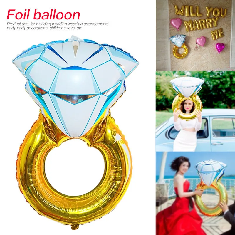 Большое бриллиантовое кольцо я занимаюсь кольцом алюминиевые фольгированные гелиевые шары на день рождения или свадьбу вечерние надувные шары украшения