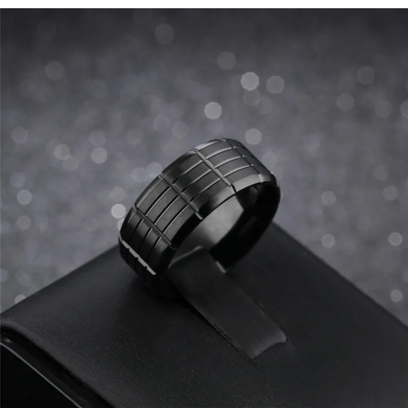 Новые мужские черные кольца из нержавеющей стали в стиле панк, модные кольца для мужчин