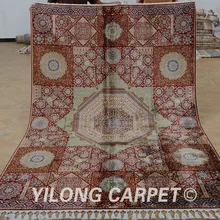 Yilong 5,6 'x8. 3' Античная hand made персидский ковер Тебриз темно-синие ручной работы турецкий ковер(1816