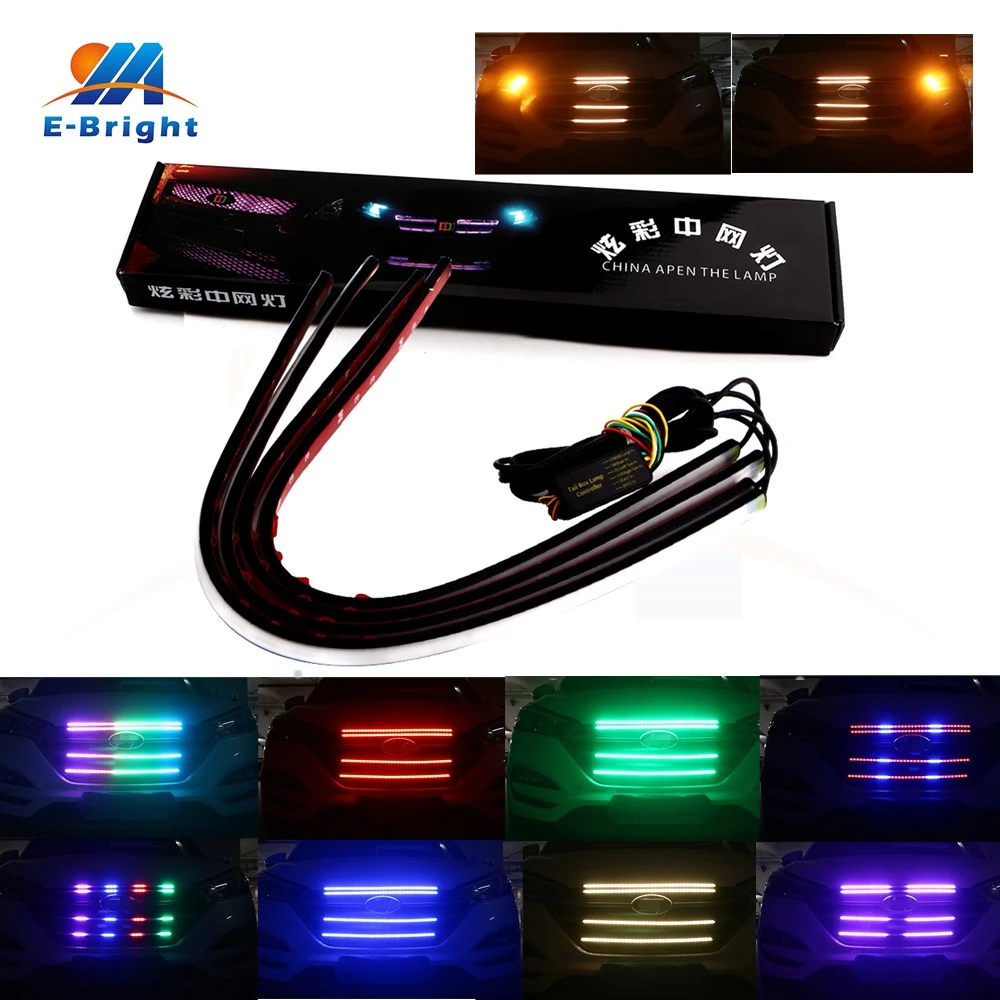 

2Sets(8pcs) 12V RGB 60cm 5050 36 SMD CE Dynamic Streamer Turn Signals Day Light Lamp Strip Auto Net Light