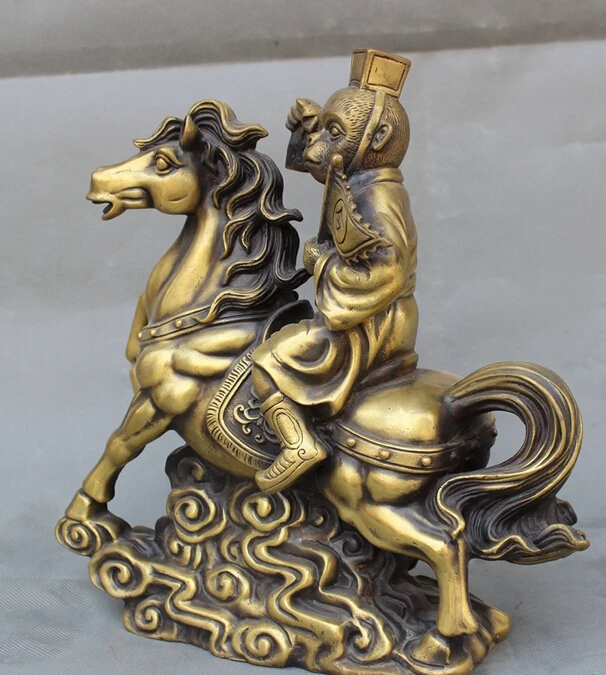 SCY песни voge gem S2868 12 "Китайский Бронзовый Год Зодиака Monkey King Ездить Статуя Коня на