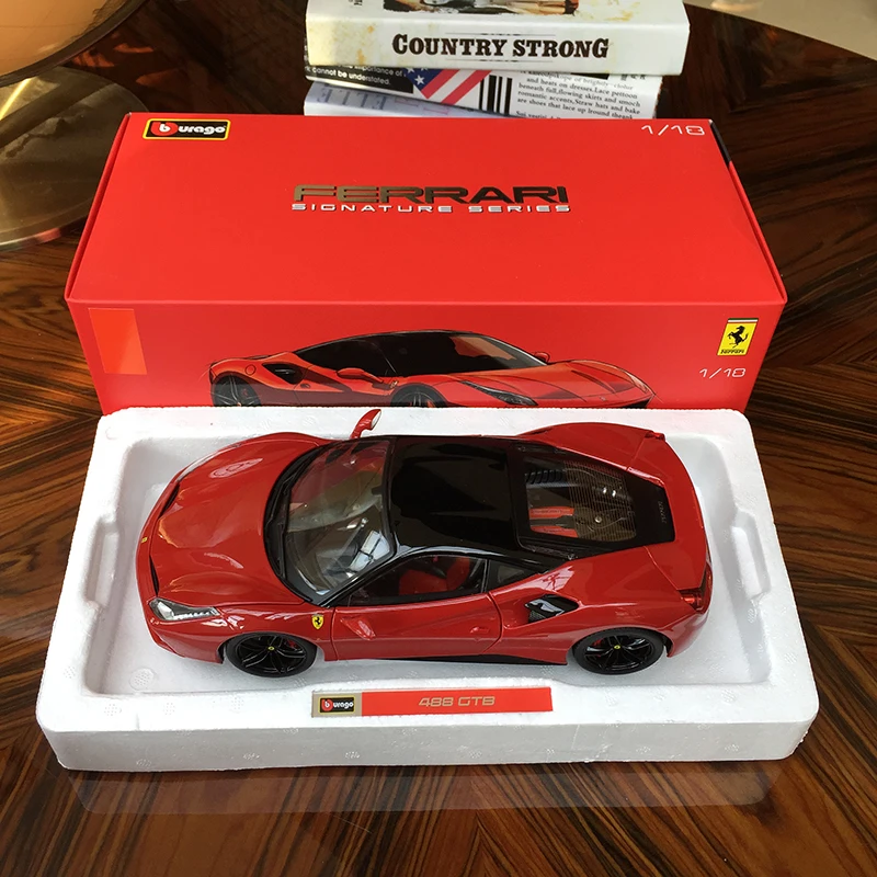 Литой металл Fine Edition 1/18 Supercar 488GTB Настольный дисплей коллекция моделей игрушек для детей - Цвет: B