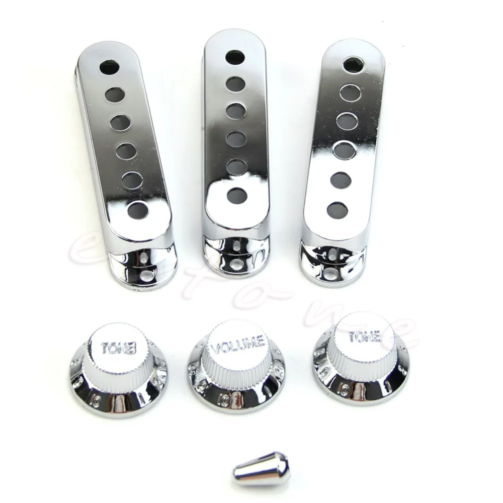 

Guitar Pickup Cover and Knobs Switch Tip Set for Stratocaster Fender Strat Chrome