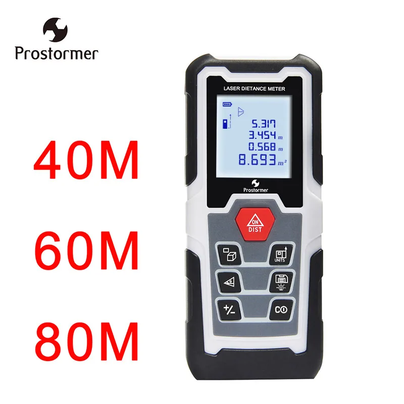 

Prostormer Digital laser distance meter 40M 60M 80M Handheld Mini Rangefinder Laser Tape Range Finder Diastimeter Measure Tool