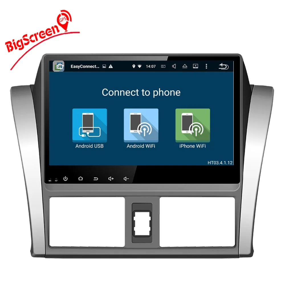 Sale 9" Android 7.1 8.0  Car DVD Player GPS Navi For Toyota Vios YARIS Sedan 2013-2016 Auto Stereo Unit Multimedia Recoder WIFI 32GB 4