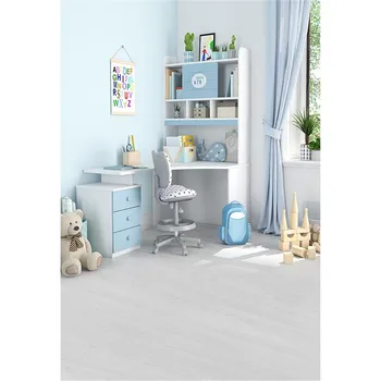 Billig Indoor Studie Zimmer Fotografie Hintergrund Gedruckt Schreibtisch Stuhl Licht Blau Vorhang Spielzeug Ziegel Bär Junge Kinder Foto Studio Hintergründe