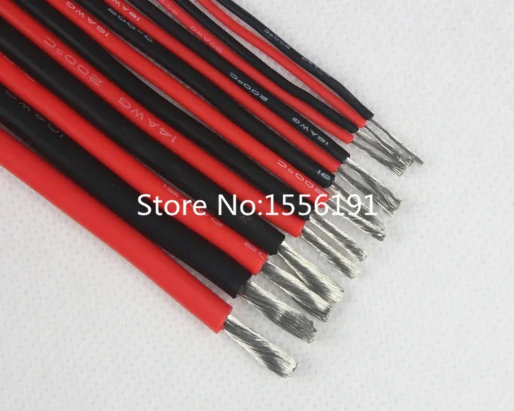 20AWG 5 м/лот 20 # AWG 200 градусов Цельсия высокотемпературный силиконовый провод DIY