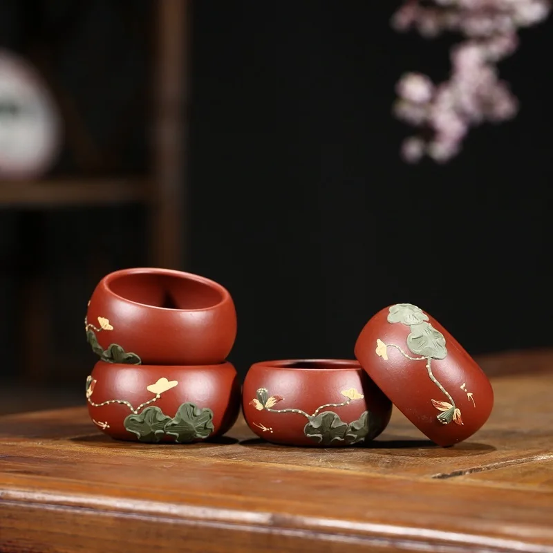 Yixing Рекомендуемая коробка вся ручная грязь zhu dahongpao Лотос пруд лунный чайник