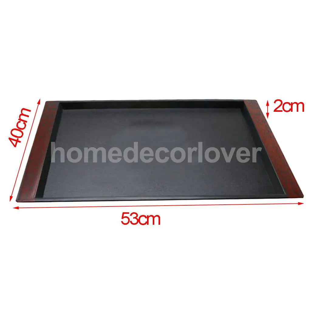 Skup Prostokątna taca do serwowania duża czarna antypoślizgowa taca gastronomiczna taca Butler śniadanie kawa taca na napoje