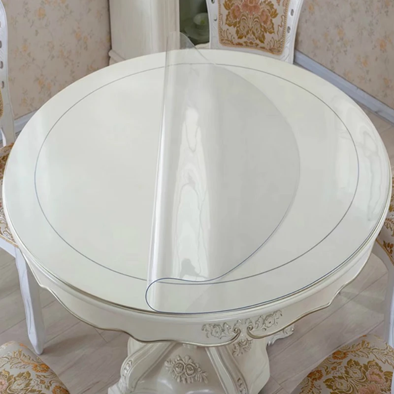 Cena Miękki szklany stół pokrywa okrągły obrus olej szklany stół tkaniny jasne wodoodporne obrusy obrus z tworzywa sztucznego obrus z pvc