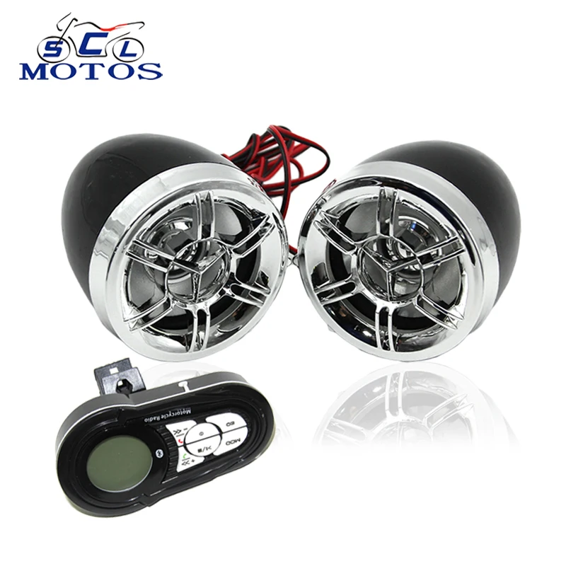 

Sclmotos- Motorcycle Mutilmedia MP3 Player Speakers Audio FM Radio Security Alarm Wireless bluetooth Remote with USB SD Slot