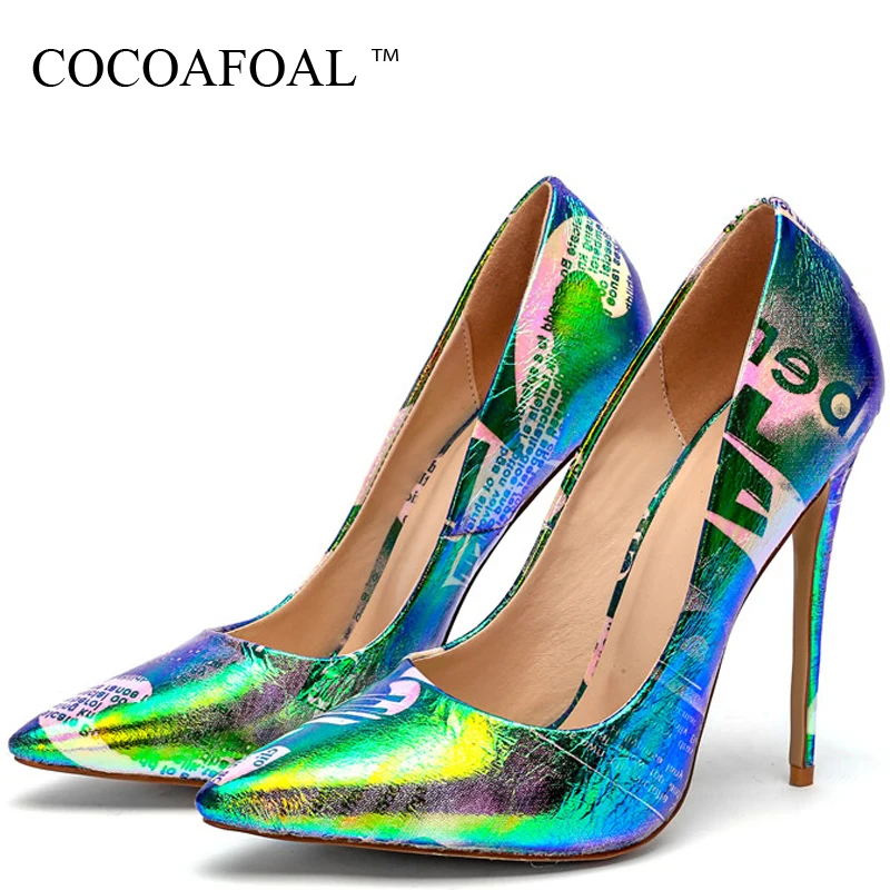 

COCOAFOAL Wedding Party Women's Pumps High Heels Shoes Pink Blue Woman Shoes Plus Size Pointed Toe Fashion Sexy Pumps Stiletto